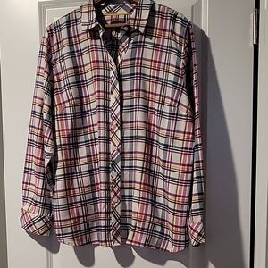 Talbots Women's Multicolor Plaid Button Down Shirt